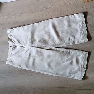 COS shiny cream colored cropped trousers in size US 4.